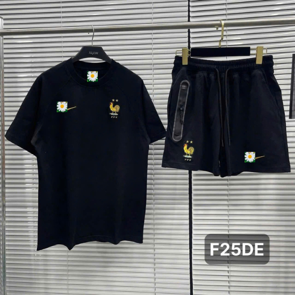 Bộ Cộc Thể Thao Nam Mùa Hè Tuyển Pháp Chất Cotton Cao Cấp - Sét Bộ Cộc Hè Nam Nữ Thêu Con Gà Vàng