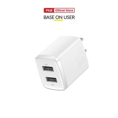 Củ sạc nhanh PD10.5W Baseus Compact USB trang bị 2 cổng sạc USB , chân dẹt (TRẮNG)