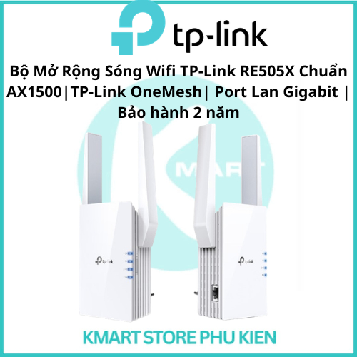 Bộ Mở Rộng Sóng Wifi TP-Link RE505X Chuẩn AX1500|TP-Link OneMesh| Port Lan Gigabit | Bảo hành 2 năm