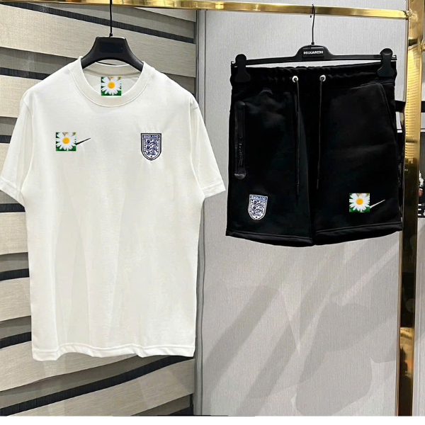 Bộ Cộc Thể Thao Nam Mùa Hè  CLB Tuyển Anh Chất Cotton Cao Cấp - Bộ Cộc Hè Nam Nữ Logo sư tử Nổi