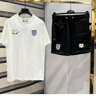 Bộ Cộc Thể Thao Nam Mùa Hè  CLB Tuyển Anh Chất Cotton Cao Cấp - Bộ Cộc Hè Nam Nữ Logo sư tử Nổi