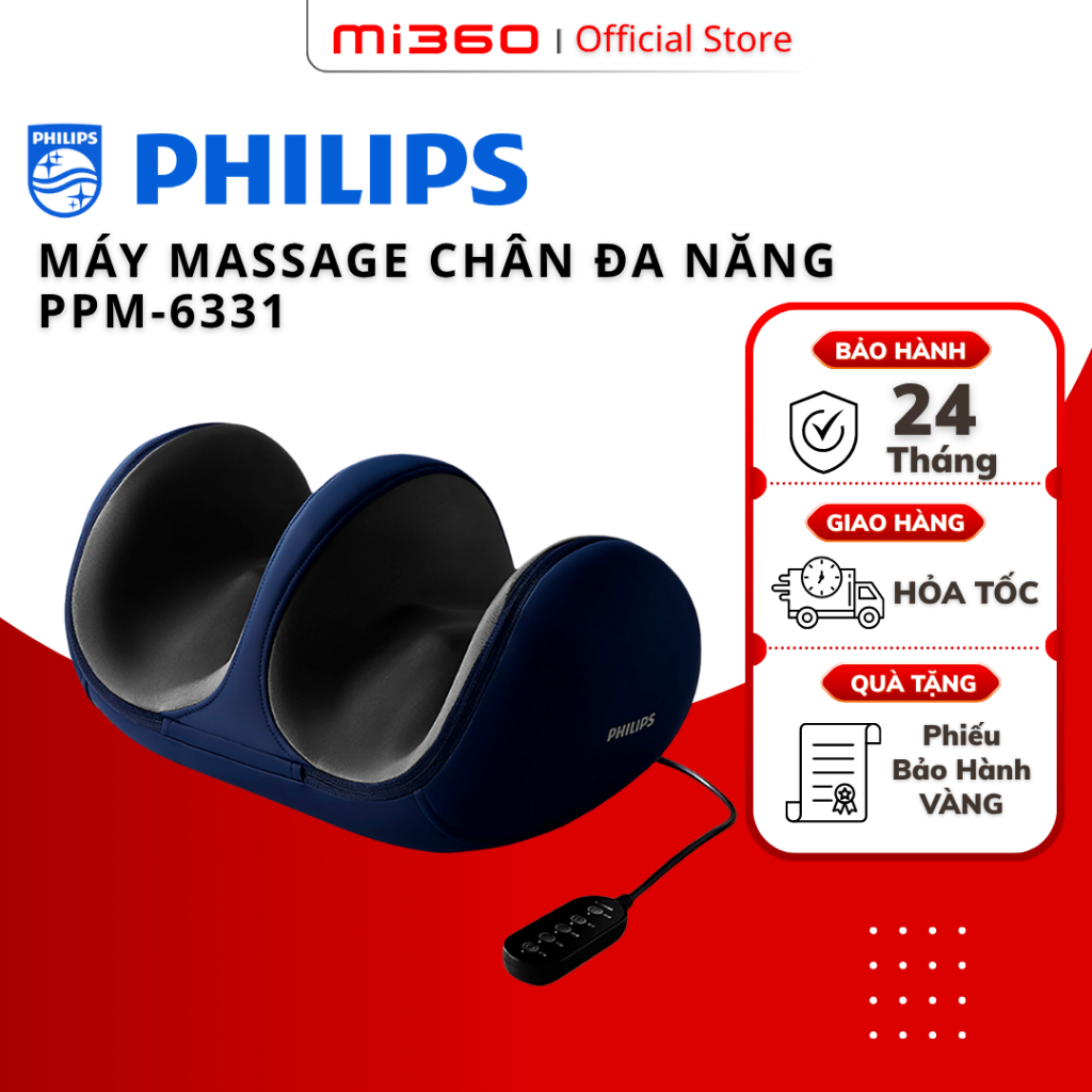 Máy Massage Vùng Chân PHILIPS 6331 | 2 chế độ massage | Chườm ấm hiệu quả massage đa vùng