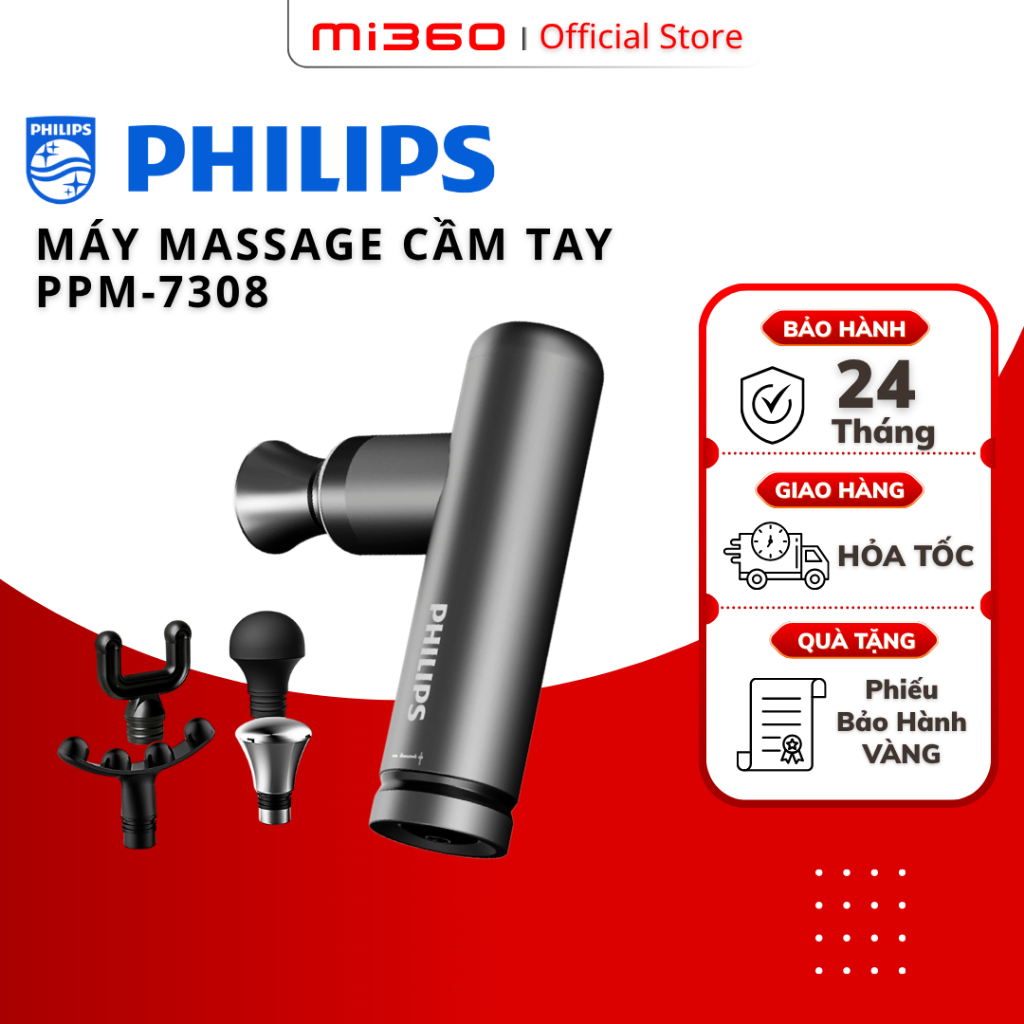 Máy Massage Cầm Tay Mini PHILIPS 7308 | Massage chuyên sâu | BH 24 Tháng