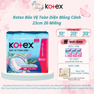 Băng Vệ Sinh Kotex Hương Trà Trắng London Siêu Mỏng Có Cánh 23cm 20 miếng