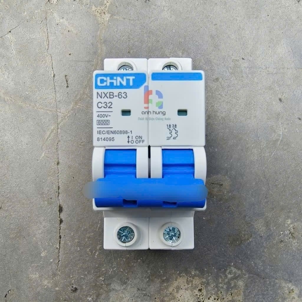 Aptomat MCB 2P 32A Chint NXB-63 C32 - Át điện MCB 2P C32 chính hãng Chint - Aptomat tự động