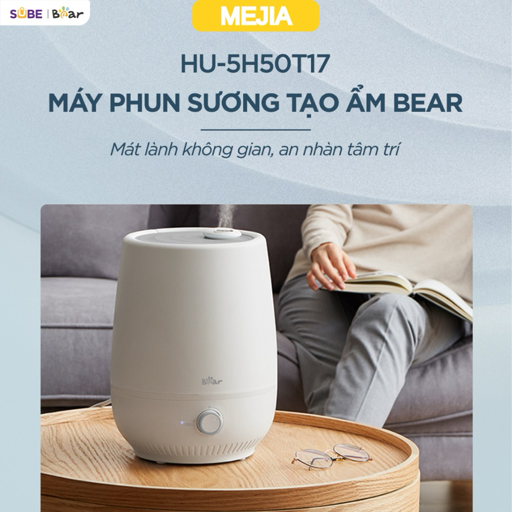Máy tạo độ ẩm Phun Sương Bear HU-5H50T17 Dung Tích Bình Chứa 5L Công Nghệ Kháng Khuẩn Ag+, BH 18 Tháng - Mejia
