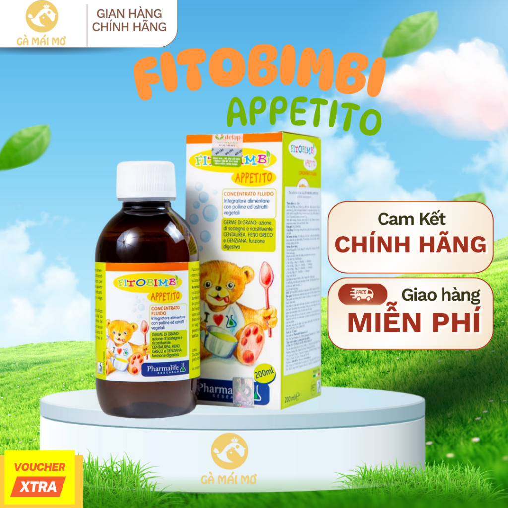 Siro Ăn Ngon Cho Bé Appetito Fitobimbi - Siro Hỗ Trợ Tăng Cường Tiêu Hóa Giúp Trẻ Ăn Ngon Xuất Xứ Ý
