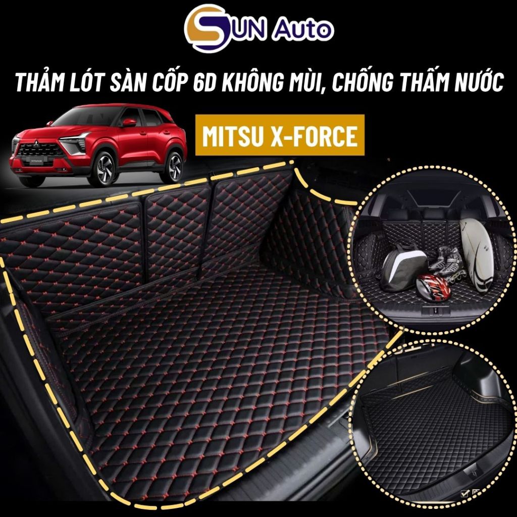Thảm lót cốp xe Mitsubishi Xforce, bảo vệ cốp khỏi trày trước, chống nước, dễ vệ sinh