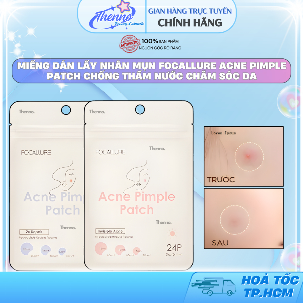 Miếng Dán Lấy Nhân Mụn Focallure Acne Pimple Patch Chống Thấm Nước Chăm Sóc Da