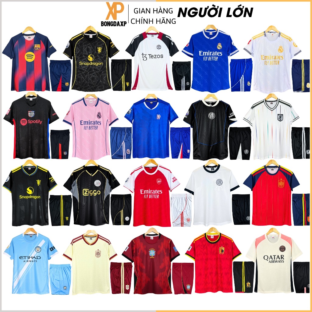 Quần Áo Đá Bóng, Đồ Đá Banh Mới Nhất 2026 Vải Thun Lạnh Cao Cấp BONGDAXP S2