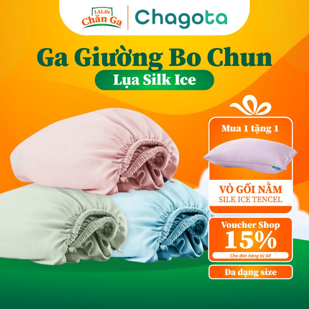 Ga Giường Lụa Silk Ice, Công Nghệ Làm Mát Tức Thì, Bo Chun 4 Góc Chắc Chắn, Thoáng Khí, Kháng Khuẩn 1m2/1m4/1m6/1m8/2m2