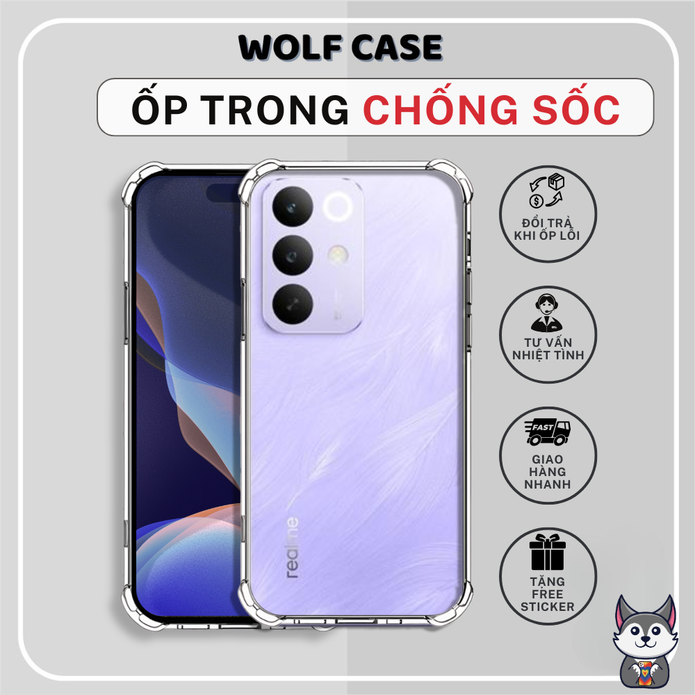 Ốp Lưng Realme C85, C85 Pro TRONG SUỐT CHỐNG SỐC | WOLFCA