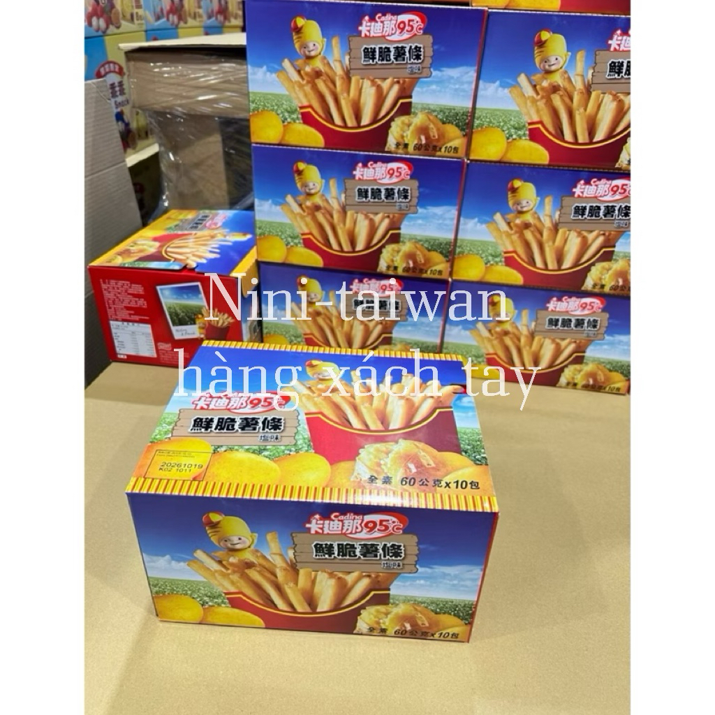 Khoai Tây Sấy Giòn Cadina 95°C Đài Loan - Vị Muối Nguyên Bản Giòn Tan (Hàng Costco Nội Địa)