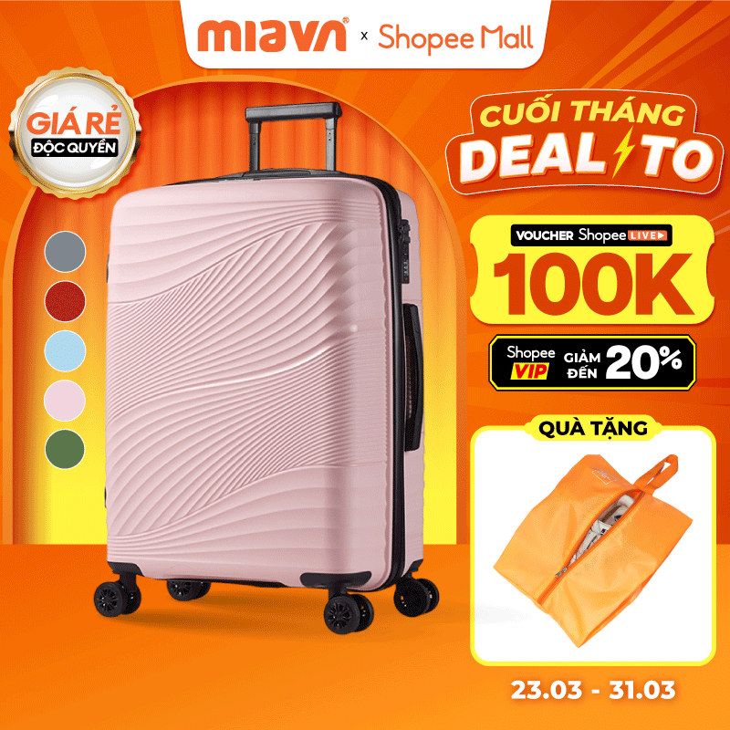 [🔥DEAL SỐC] Vali Kéo MIAvn Larita ZENI - Size 19/24 Inch, Nhựa PP Bền Bỉ, Hạn Chế Bể Vỡ, Khoá Số, Bảo Hành Trọn Đời