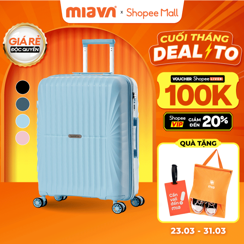 [💥ĐỘC QUYỀN] Vali Kéo MIAvn Larita JUDEN - Size 20/24/28, Nhựa PP Siêu Bền, Hạn Chế Va Đập, Khoá TSA, Bảo Hành Trọn Đời