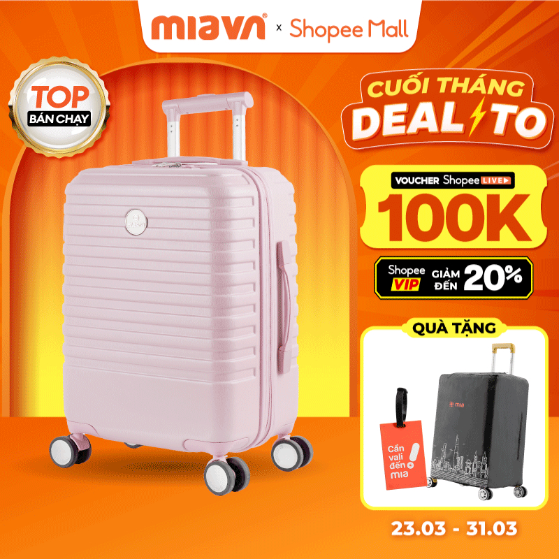 Vali Kéo MIAvn Du Lịch Pisani REITO - Size 20/24/28, Nhựa PC/ABS Sêu Bển, Khoá Đôi Nới Rộng, Cổng Sạc USB Hiện Đại
