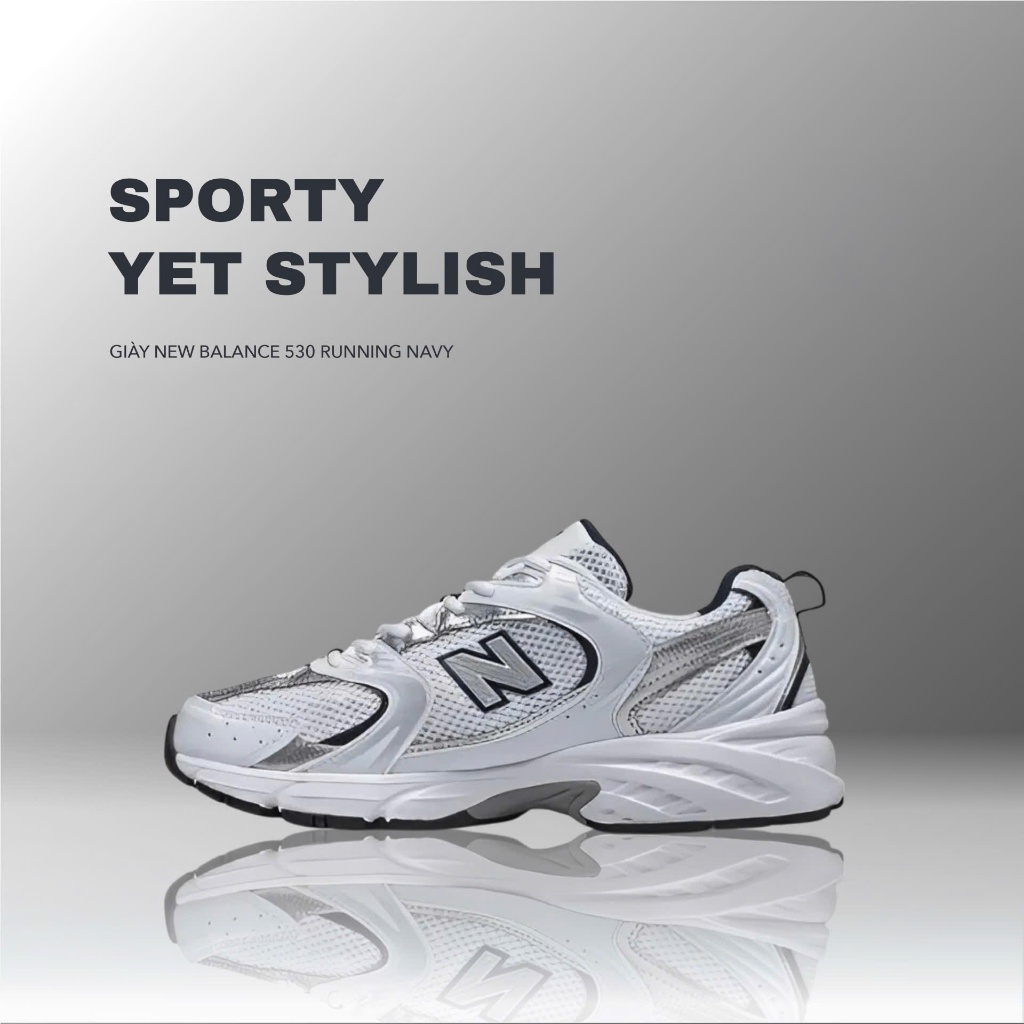 [Hàng Chính Hãng] Giày NB530 Retro Running Trắng Bạc Navy Basic Êm Nhẹ Siêu Đẹp Dành Cho Cả Nam Và N