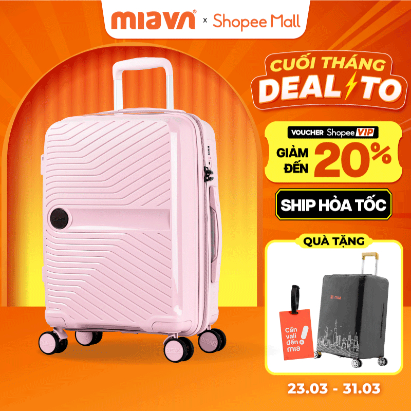 Vali Kéo MIAvn Du Lịch Pisani DEMILI - Size 20/24/28 Nhựa PP Hạn Chế Bể Vỡ, Dây Kéo Đôi, Ngăn Nới Rộng,Bảo Hành Trọn Đời