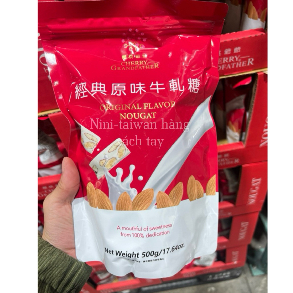 KẸO HẠNH NHÂN NOUGAT CHERRY GRANDFATHER ĐÀI LOAN - BẢN 500G