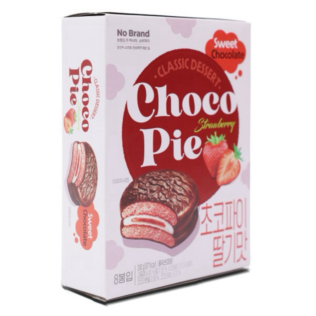 [NO BRAND] Bánh Chocopie No Brand Vị Dâu Hộp 240G