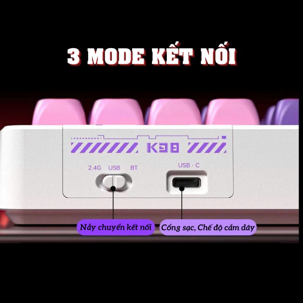 Bàn phím cơ không dây LINGBAO K98/ K98 PRO - Mạch xuôi - LED RGB - Thiết kế 2U0 | BigBuy360 - bigbuy360.vn