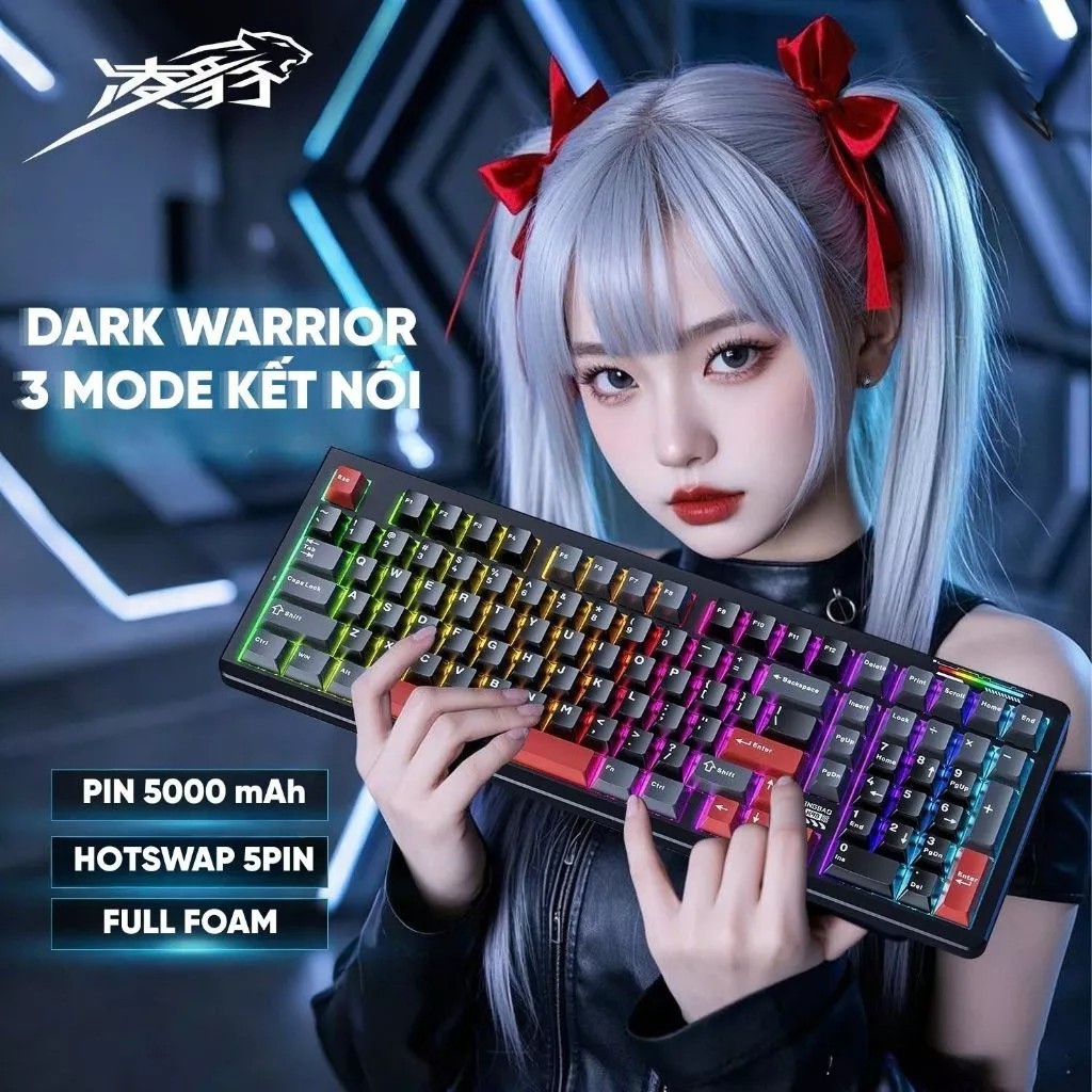 Bàn phím cơ không dây LINGBAO K98/ K98 PRO - Mạch xuôi - LED RGB - Thiết kế 2U0 | BigBuy360 - bigbuy360.vn