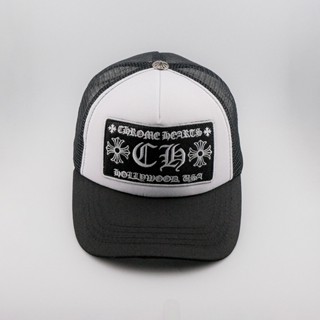 Mũ lưỡi trai unisex Chrome Hearts thêu chữ sắc nét phong cách hiphop Hollywood Trucker Hat