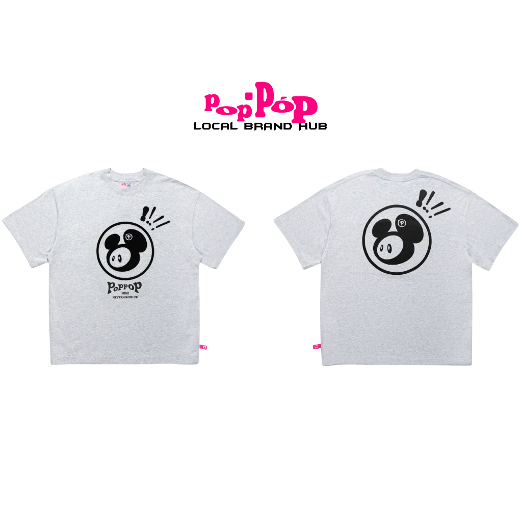 𝐏op𝐏op 𝐇i𝐇i | Poppop Hihi Mascot PP Tee / Xám
