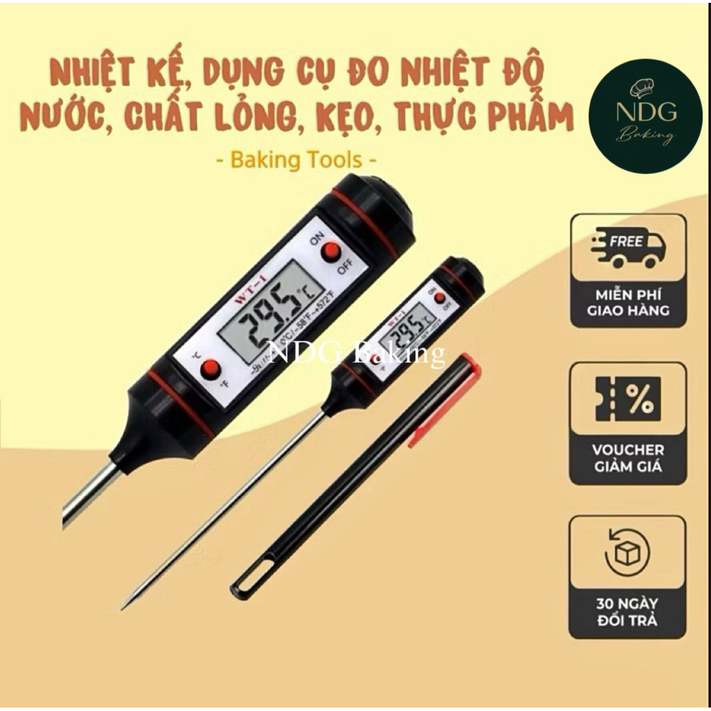 Nhiệt kế điện tử, Dụng cụ đo nhiệt độ chất lỏng, sữa, nước, kẹo, thực phẩm - Nhiệt kế pha sữa - Dụng cụ làm bánh