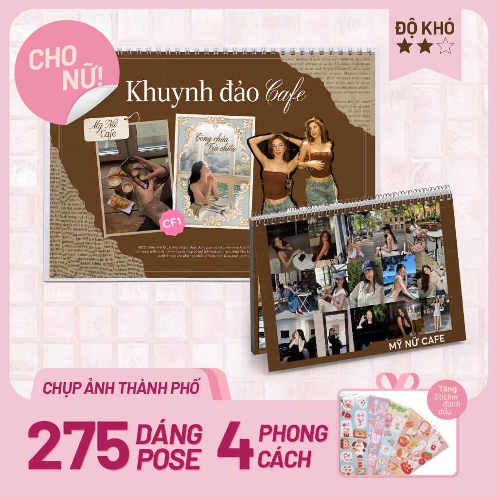 Giáo Trình Chụp Ảnh Đi Thành phố cho Nữ: Khuynh Đảo Cafe (Mã CF1)