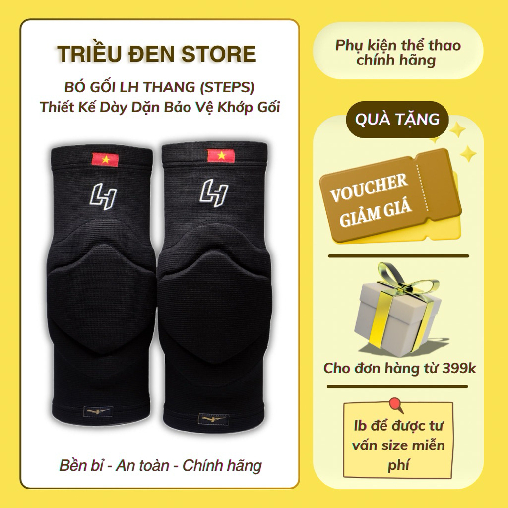 [Triều Đen Store] Bó Gối LH THANG Steps Cao Cấp Bảo Vệ Tối Ưu Độ Dày 3.5cm Hạn Chế Va Đập Cho Người 