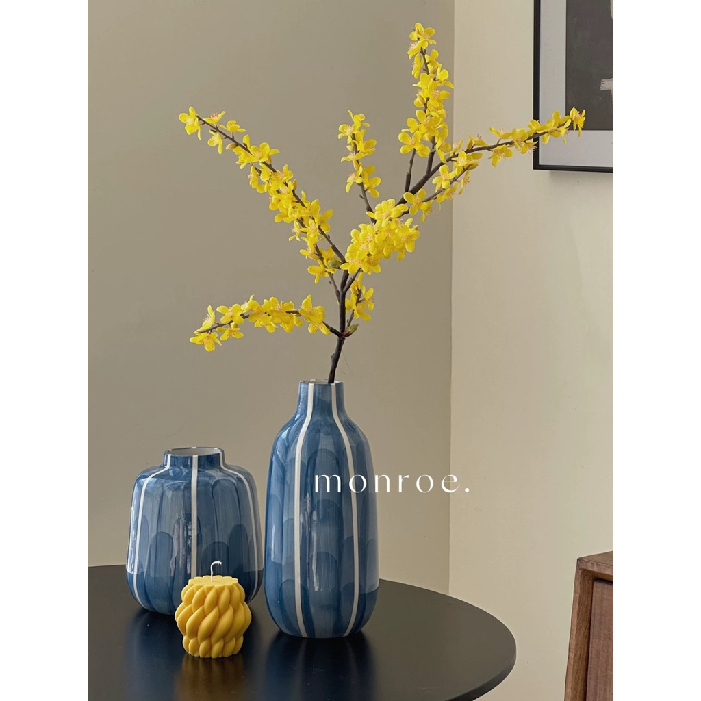Bình gốm Indigo Grace Vase nhập khẩu cao cấp / Indigo Grace Vase