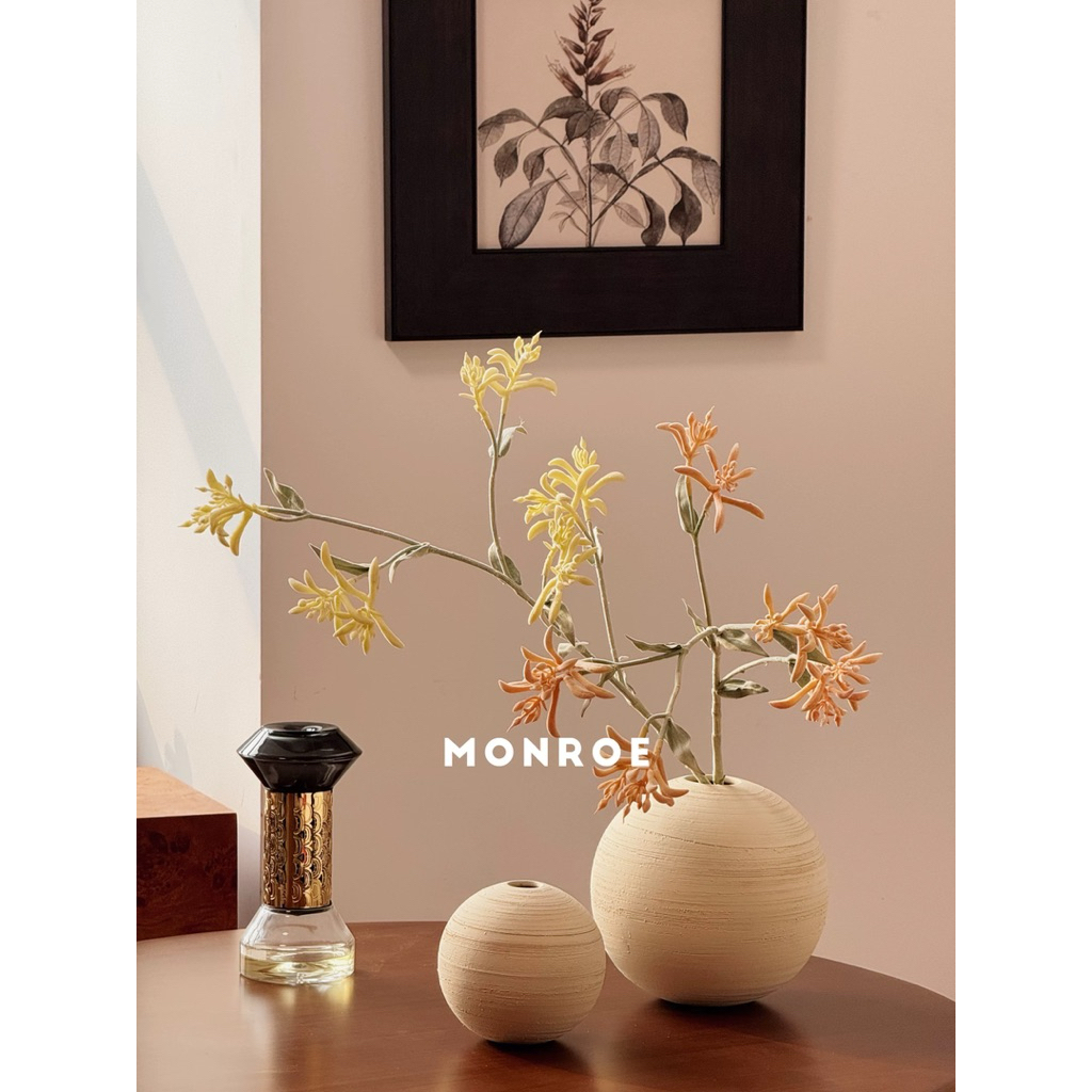 Bình Gốm Globe Vase Hình Cầu Cao Cấp Phong Cách Wabi-Sabi / Globe Vase