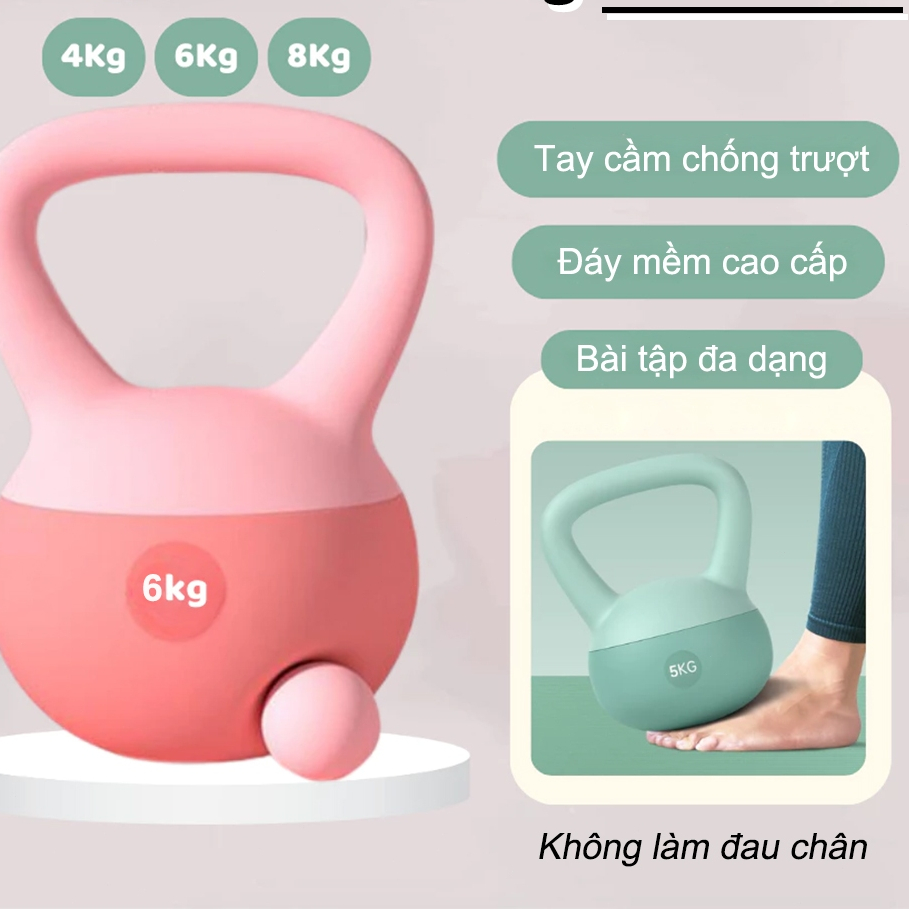 [Xả kho, 6kg] Tạ Bình Vôi,Tạ Ấm, Tạ chuông mềm Tập Gym Tập Mông Đùi Gym Thể Dục Tại Nhà 4KG 6KG Khos