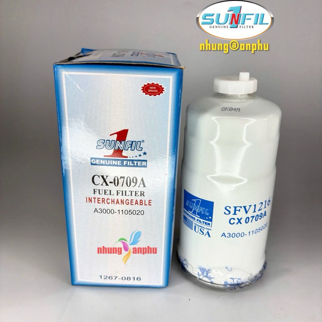 Lọc nhiên liệu CX0709A / CX0712A / SFV1216 / SFC29020 / A3000-1105020 / FS19787 sinotruk Howoo , che