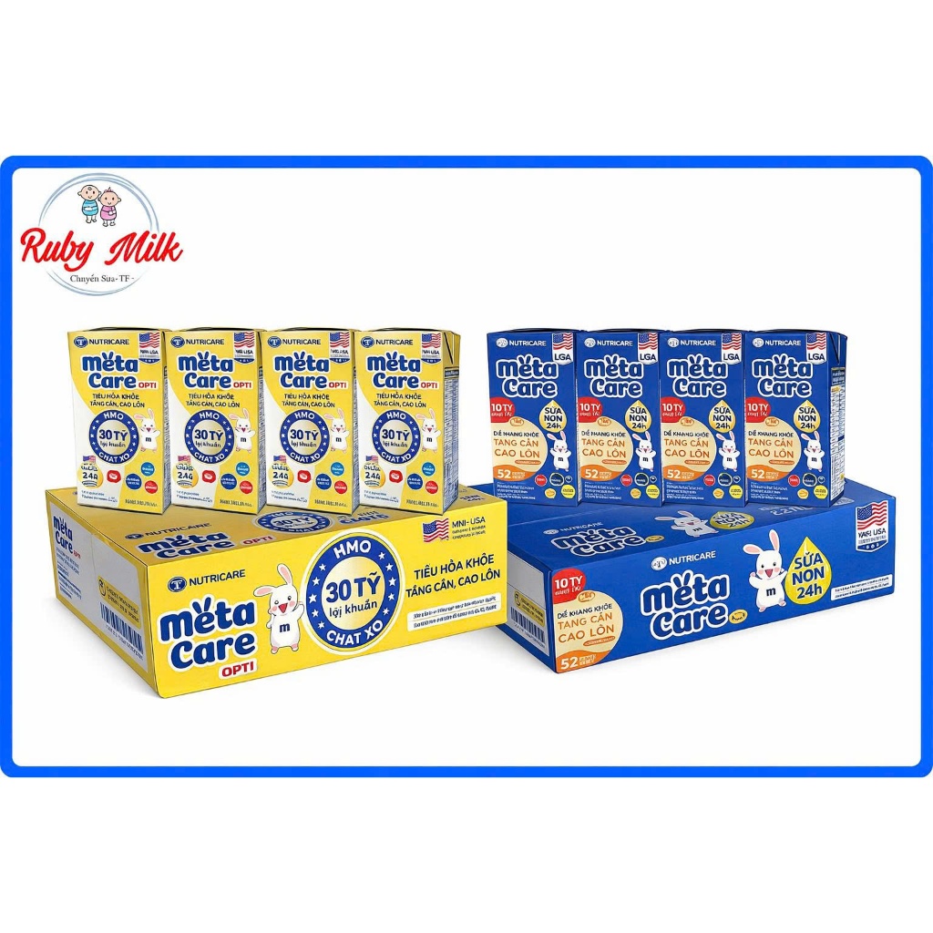 Thùng Sữa Bột Pha Sẵn Metacare Opti ,Eco 110ml/180ml