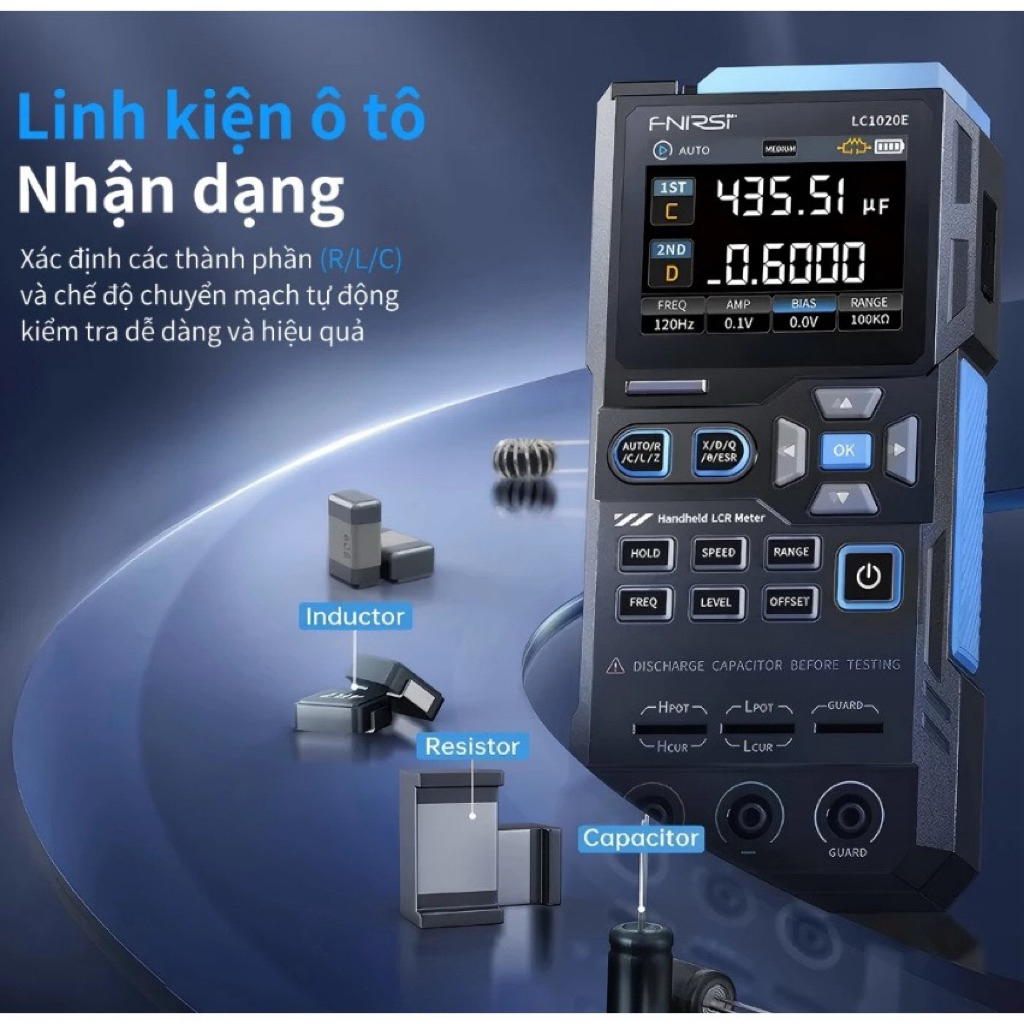 FNIRSI LC1020E phiên bản tiếng Anh quốc tế ,Máy kiểm tra LCR ESR cầm tay chính xác cao, hỗ trợ hiệu 