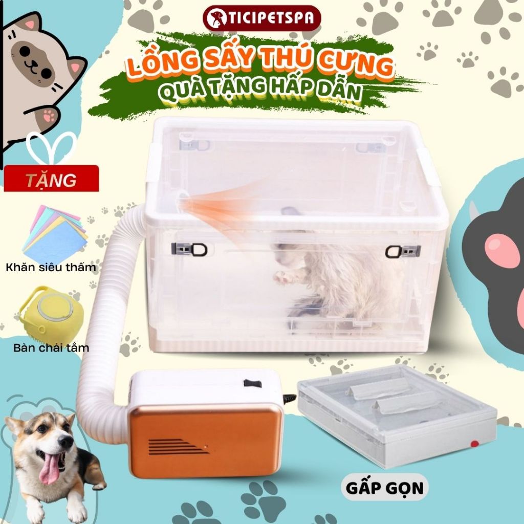 Lồng Sấy Cho Chó Mèo, Máy Sấy Lông Chó Mèo, Lồng Sấy Mèo, Sấy Lông Thú Cưng, Tết Bính Ngọ - Ticipet