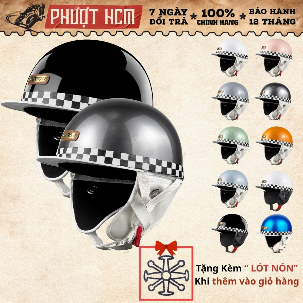 Nón Bảo Hiểm nửa đầu Varo Bosozoku Japan Style nửa đầu vintage - Nón Bảo Hiểm moto Vintage 1/2 Đầu
