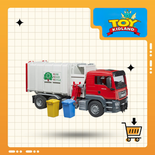 Đồ chơi dạng mô hình theo tỷ lệ thu nhỏ 1:16 Xe rác MAN TGS BRUDER BRU03761
