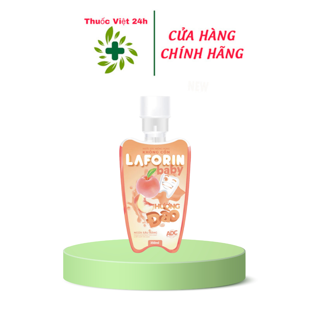 Nước Súc Miệng Laforin Baby Vị Đào - Giúp Bảo Vệ Răng Miệng Hiệu Quả - Chai 350mL - ThuocViet24h