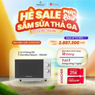 Lò Vi Sóng Hamilton Beach 20L 700W Núm Vặn – Khoang Thép Epoxy, Mâm Ceramic – 000451