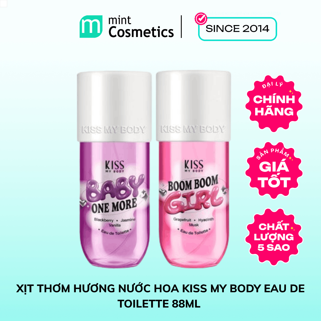 XỊT THƠM HƯƠNG NƯỚC HOA KISS MY BODY EAU DE TOILETTE 88ML