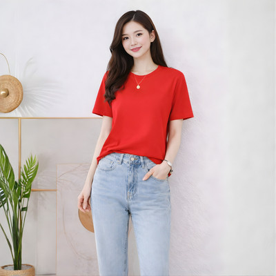 Áo thun nữ dáng rộng NA03 màu trơn cotton 4 chiều LOZA - PH403298