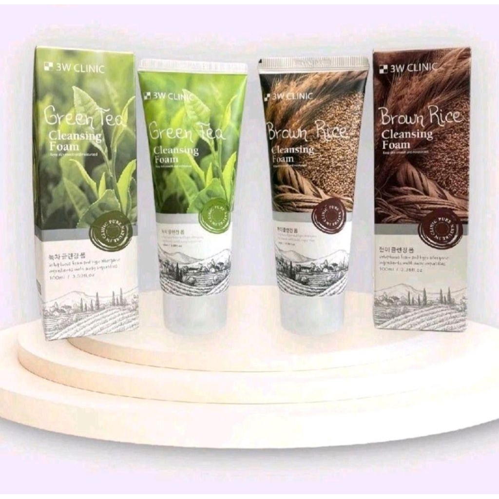 Sữa rửa mặt 3W CLINIC Green Tea & Brown Rice 100ml