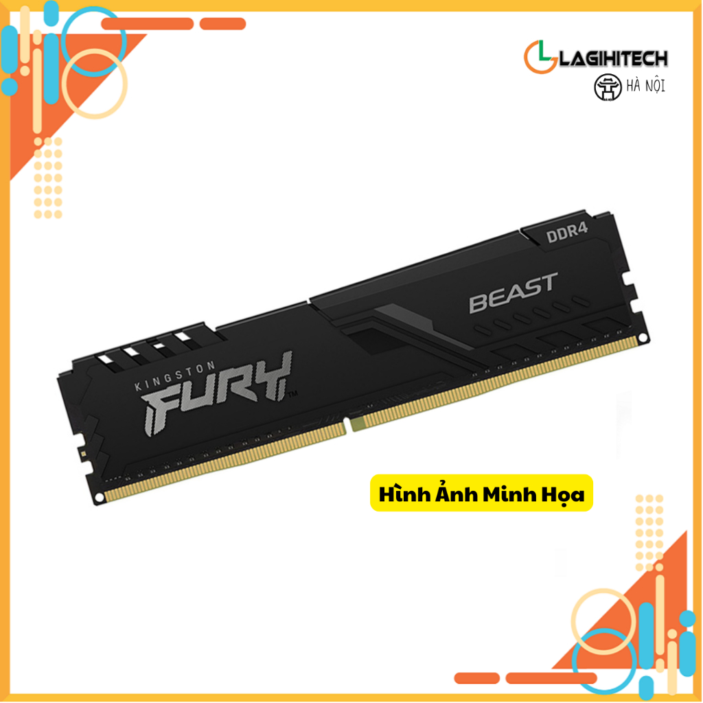 RAM Máy Bàn PC Kingston Fury Beast DDR4 32GB / 16GB Bus 3200 MHZ (HÀNG CŨ) - Bảo Hành 3 Năm