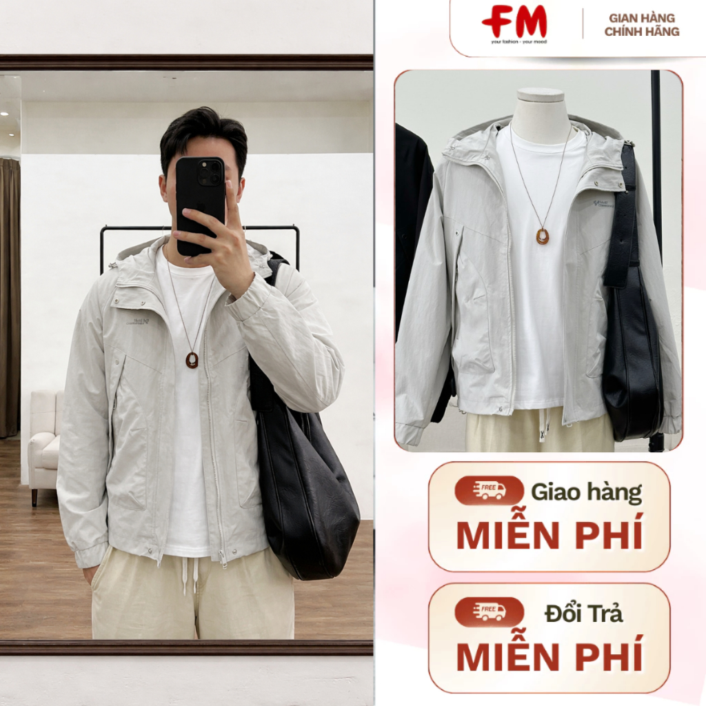 Áo Gió Nam Trơn FMSTYLE - Khoác Gió Nam Có Mũ Chống Nắng Chống Gió Cao Cấp Dáng Basic Trẻ Trung