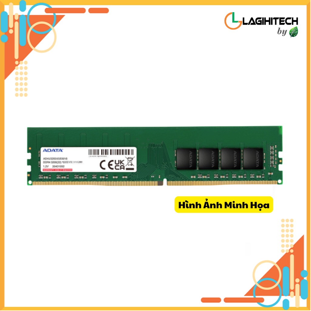 RAM Máy Bàn ADATA PC4 DDR4 16GB / 32GB Bus 3200 MHZ (HÀNG CŨ) - Bảo Hành 3 Năm