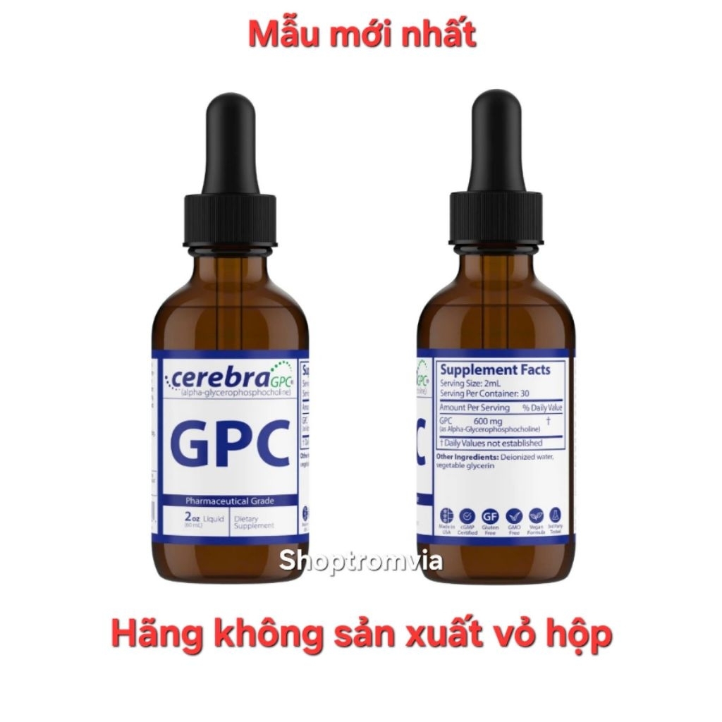 (Hàng x.tay - bill Mỹ ib) [Mẫu mới nhất] Thực phẩm bảo vệ sức khỏe GPC Cerebra Nutrasal, HSD 3 năm k