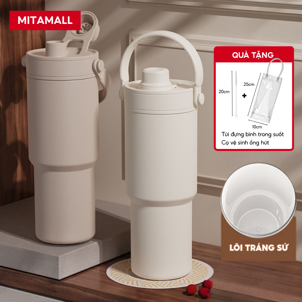 Ly giữ nhiệt Simply 84S735C, dung tích 735ml, inox 316, lõi tráng sứ cao cấp, khắc tên theo yêu cầu